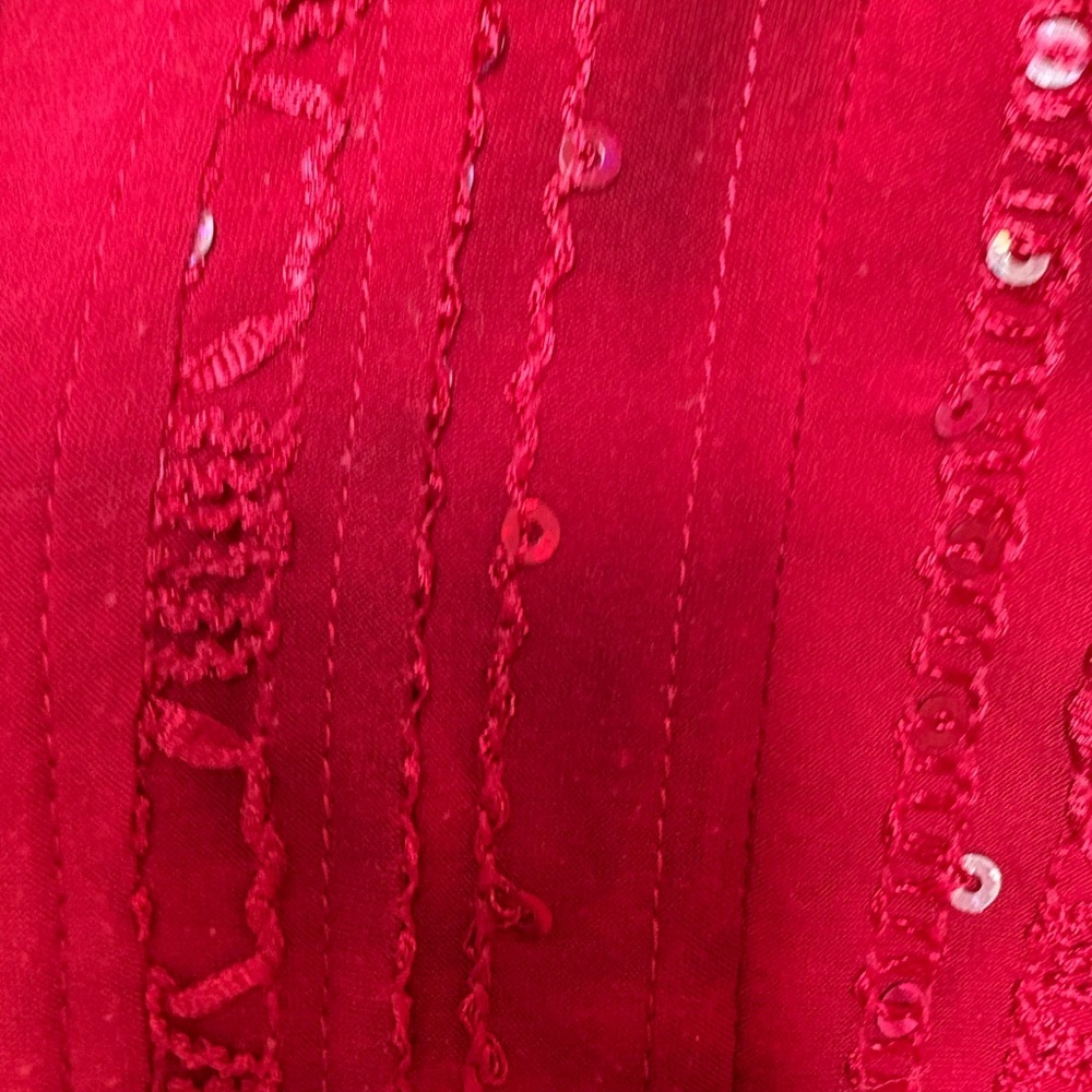 New Directions Deep Red Embellished Tunic - Picture 5 of 8